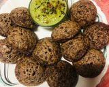 A picture of step 3 of Sprouted Ragi Appe with coconut chatani.