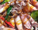 Foto langkah ke 3 dari resep Cumi Asin Cabe Hijau.