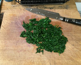 A picture of step 3 of Broccoli, feta and spinach quiche.