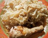 A picture of step 4 of Chicken Thighs, Rice, and Cabbage in a Pressure Cooker.