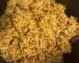 A picture of step 5 of Chorizo rice.