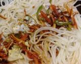 A picture of step 8 of Hakka Noodles with Chicken Swirls.
