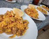 A picture of step 21 of Paella Mixta (Señoret).