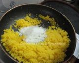 A picture of step 4 of Moong Dal Laddoo without sugar.