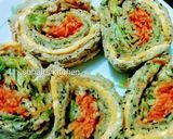A picture of step 4 of Pinwheel sandwiches / Tricolour sandwiches.