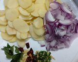 A picture of step 1 of Potato veg.