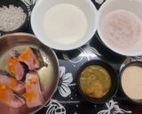 A picture of step 1 of Katla Fish Mouli.