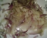 A picture of step 1 of Anda aloo matar salan/chapati.