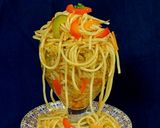 A picture of step 6 of Schezwan vegetable noodles.