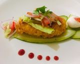 A picture of step 1 of Vegetable cutlets serve with salad.