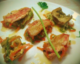 Foto del paso 10 de la receta: Salmonetes fritos rellenos de verduras variadas