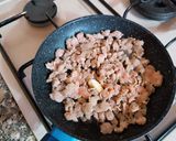 A picture of step 2 of Orecchiette with Broccoli Rabe Stem Cream and Sausage.