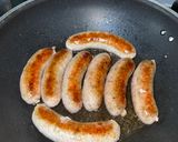 A picture of step 1 of Posh bangers and mash - wow.
