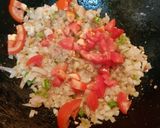 A picture of step 3 of Egg kothu chapati.