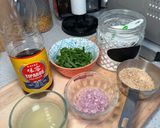 A picture of step 5 of Laab chicken - a Thai classic.