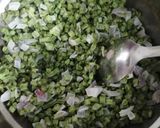 A picture of step 1 of Cluster beans coconut stir fry /Gawar ki sabji/ kothamara thoran.