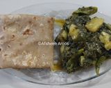 A picture of step 8 of Palak Aloo ki bhujiya.