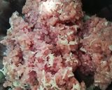 A picture of step 1 of Seekh kabab.