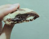 A picture of step 8 of Two tone cookies with chocolate filled inside.