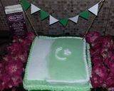 A picture of step 6 of Flag cake.