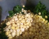 A picture of step 6 of Spinach(palak) with chana dal.