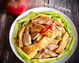 芹菜炒豆皮的食譜步驟6照片