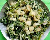 हिवाळी स्पेशल पालक मेथी मुळी भाजी (palak methi muli bhaji recipe in marathi) रेसिपी स्टेप 4 फोटो 