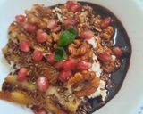 A picture of step 7 of Overnight Oats with Caramelized Banana Walnuts and Dark Chocola.