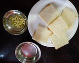 A picture of step 1 of Bread Dahi Bhalla.