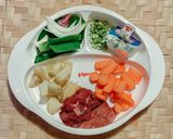 Foto langkah ke 1 dari resep MPASI 6m menu lengkap - hati ayam kacang polong.