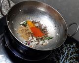 A picture of step 4 of Gathiya-tomato curry|moti sev -tamatar ki sabji.
