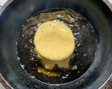 A picture of step 6 of Aubergine dipped in Besan or Chickpea flour / Pur Bhora Begun Bhaaja in Thakurbari style.