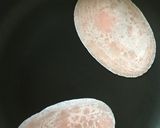 A picture of step 4 of Sakura Mochi (Cherry blossom crepe roll).