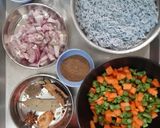 A picture of step 2 of Blue Veg Pulao.