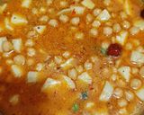 A picture of step 3 of Aloo chana masala.