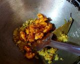 A picture of step 5 of Chingri diye kochu shaak.