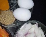 A picture of step 1 of Iranian omelette.