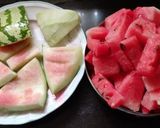 A picture of step 1 of Watermelon rind subji.