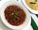 A picture of step 15 of Nigerian carrot fried rice with minced meat soup.