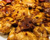 A picture of step 5 of Broiled Chicken Thighs with Polska Kielbasa.