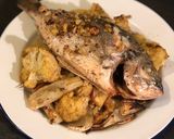 A picture of step 8 of Roasted sea bream. Spiced cauliflower, apple, fennel & hazelnut.