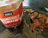 A picture of step 7 of My Quick smoked Sausage & Veg in a BBQ sauce.💚.