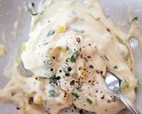 A picture of step 3 of My Soft Cheese, Sweet Pepper + Chopped Chives Spread on toast 😁.