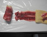 A picture of step 2 of Cheap Meat Is Transformed! Meat-Wrapped Fried Aburaage.