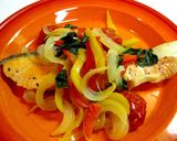 A picture of step 6 of Simple Acquapazza-style Salmon with Basil.