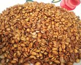 A picture of step 3 of Aki na Ukwa(Palm Kernel Nut and Toasted African Bread Fruit).