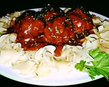 A picture of step 8 of Mike's Easy Egg Noodles & Meatballs.