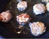 A picture of step 3 of Okara Meatballs with a Thick Ketchup Sauce.