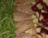 A picture of step 2 of One pan chicken potatoes and green beans.