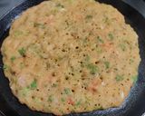 A picture of step 3 of Veg Suji Chilla.